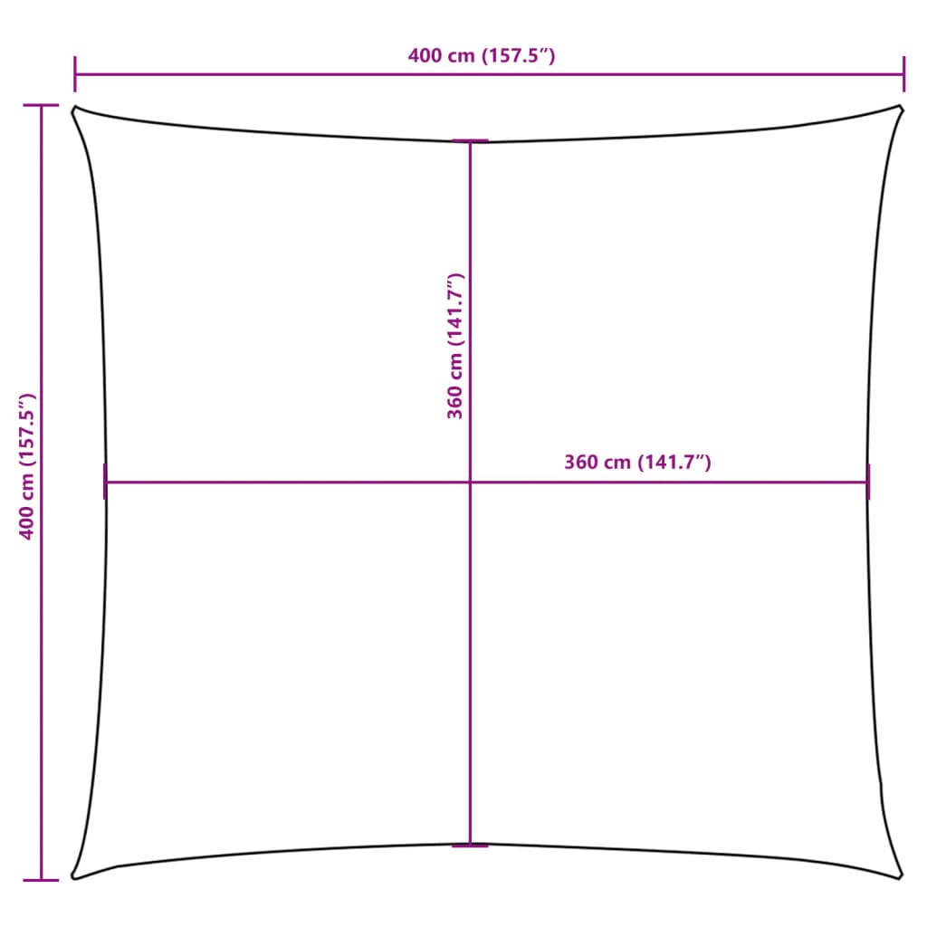 Zonnescherm vierkant 4x4 m oxford stof crèmekleurig