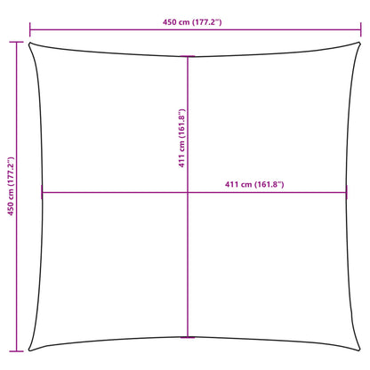 Zonnescherm vierkant 4,5x4,5 m oxford stof crèmekleurig