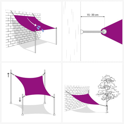 Zonnescherm vierkant 5x5 m oxford stof crèmekleurig