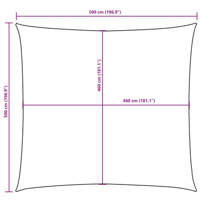 Zonnescherm vierkant 5x5 m oxford stof crèmekleurig