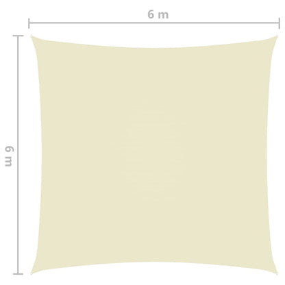 Zonnescherm vierkant 6x6 m oxford stof crèmekleurig