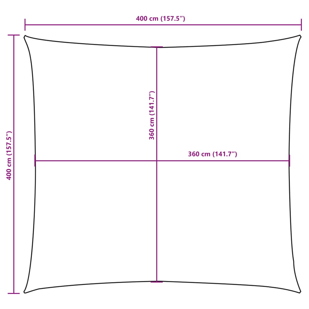 Zonnescherm vierkant 4x4 m oxford stof zwart