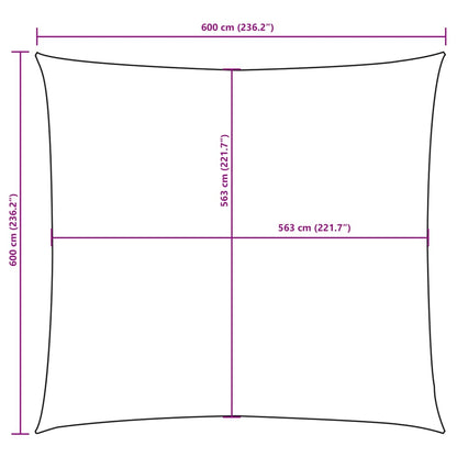 Zonnescherm vierkant 6x6 m oxford stof zwart