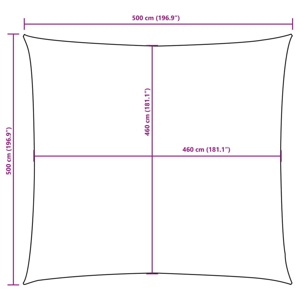 Zonnescherm vierkant 5x5 m oxford stof bruin