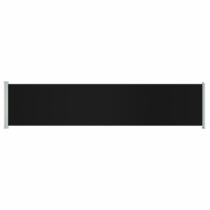 Tuinscherm uittrekbaar 140x600 cm zwart
