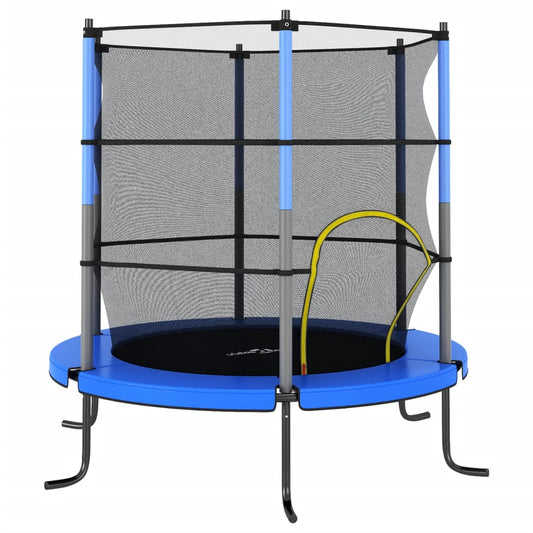 vidaXL Trampoline met veiligheidsnet rond 140x160 cm blauw