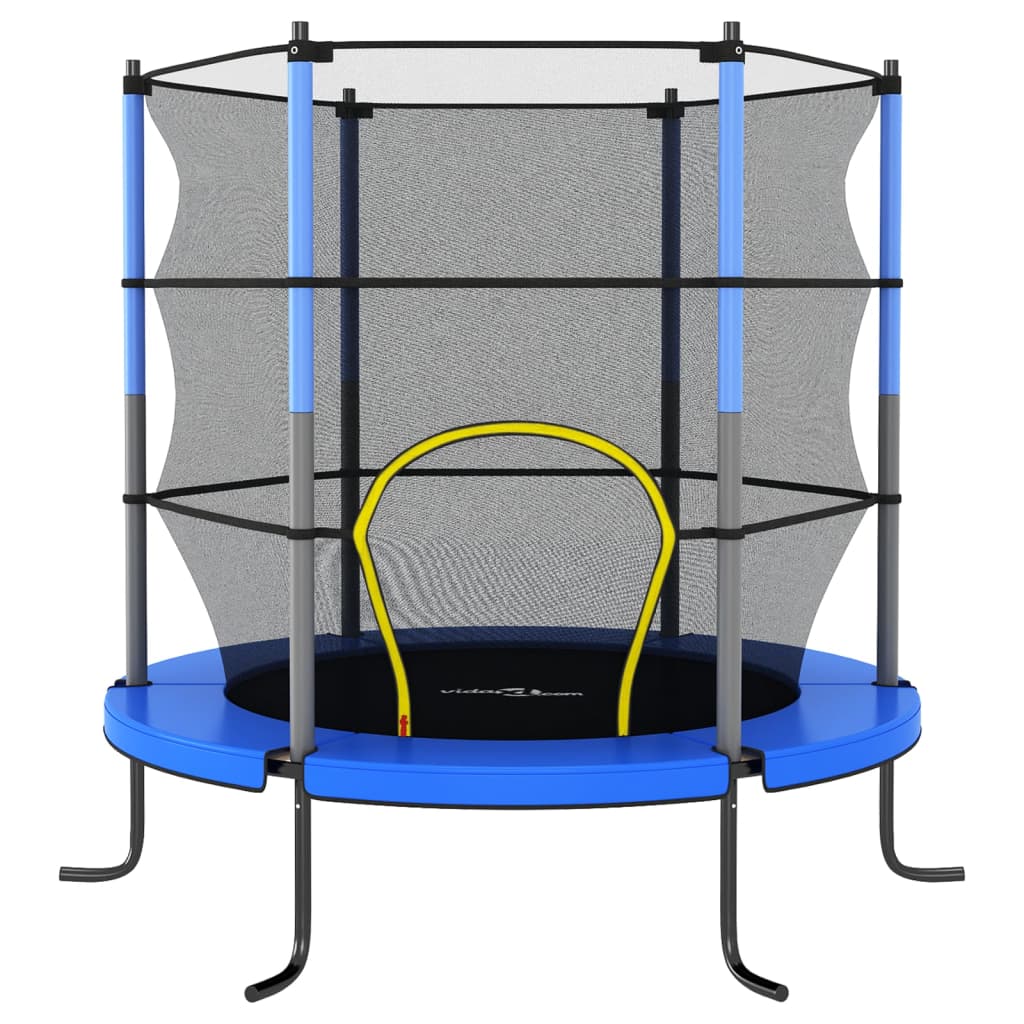 Trampoline met veiligheidsnet rond 140x160 cm blauw