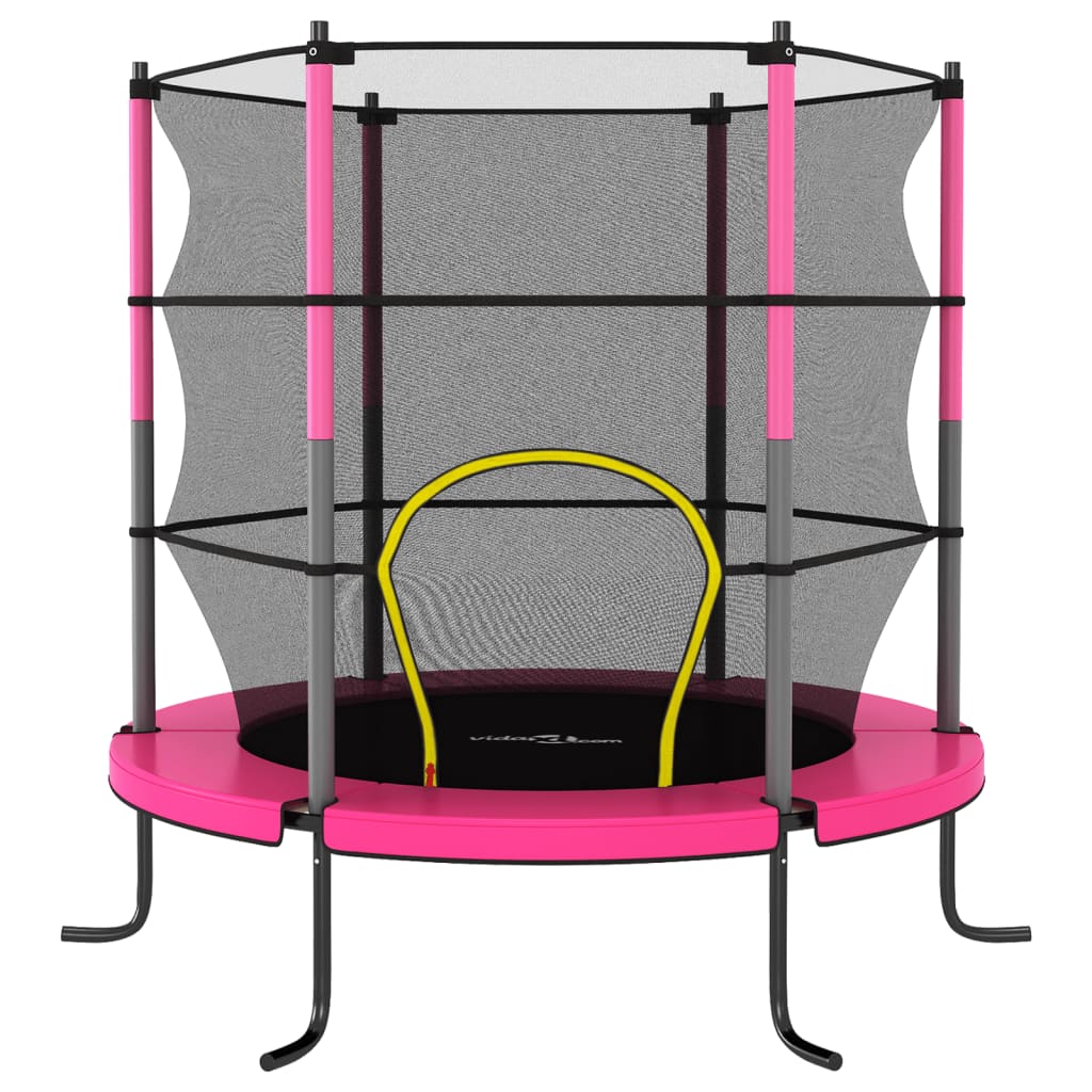 Trampoline met veiligheidsnet rond 140x160 cm roze