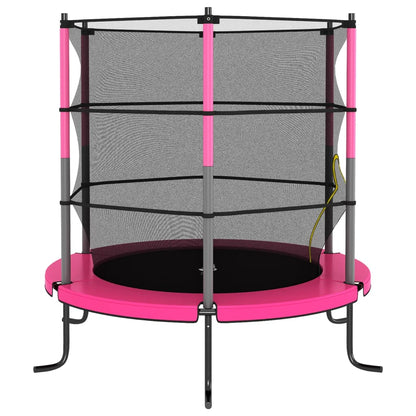 Trampoline met veiligheidsnet rond 140x160 cm roze