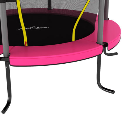 Trampoline met veiligheidsnet rond 140x160 cm roze