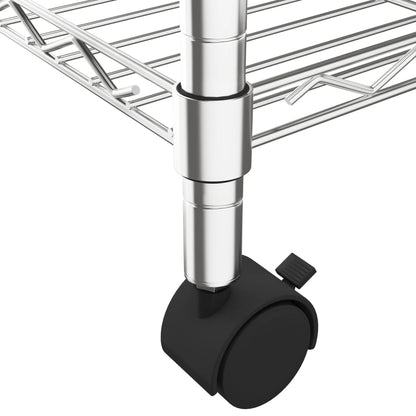 Opbergrek 5-laags met wielen 250 kg 75x35x155 cm chroomkleurig