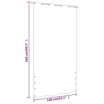 Balkonscherm 140x240 cm oxford stof antracietkleurig en wit