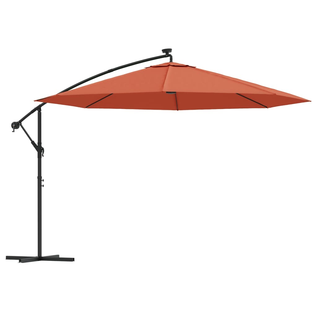 Zweefparasol met LED-verlichting 350 cm terracottakleurig