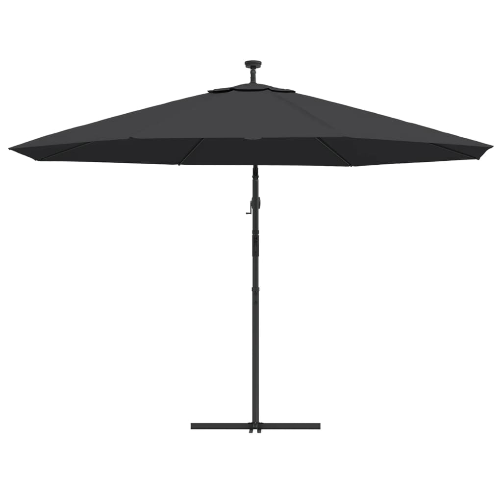 Zweefparasol met LED-verlichting 350 cm zwart