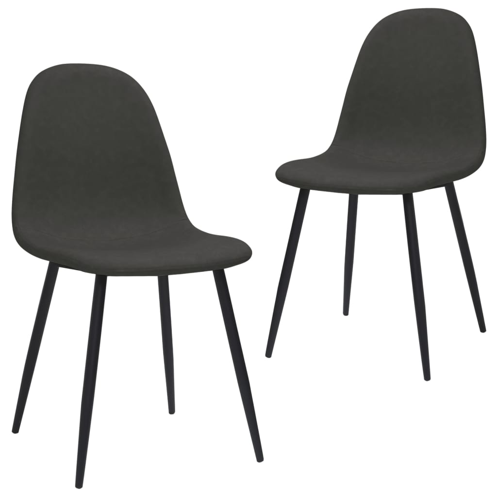 Eetkamerstoelen 2 st 45x53,5x83 cm kunstleer zwart