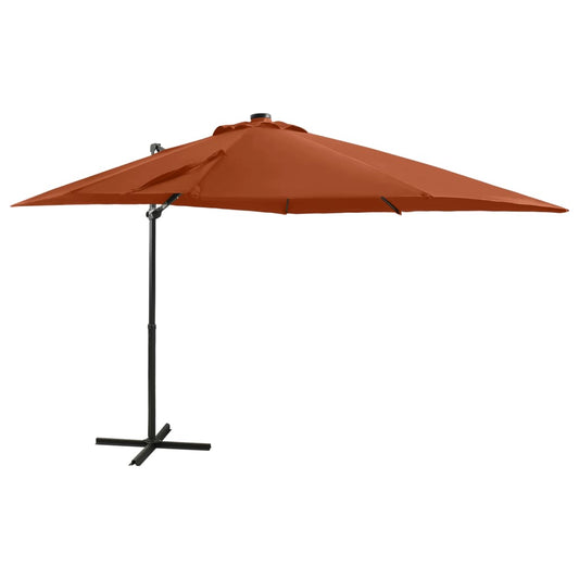 Zweefparasol met paal en LED-verlichting 250 cm terracottakleur