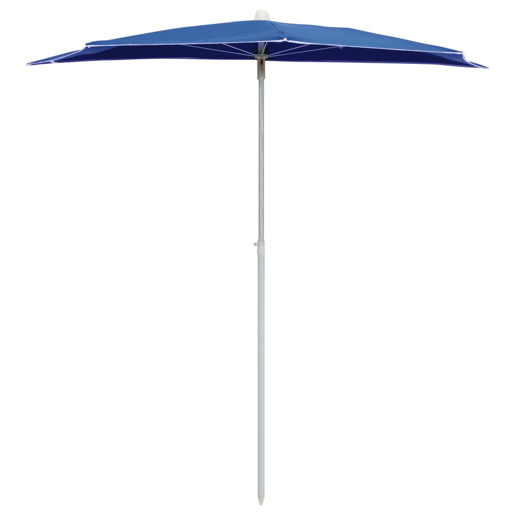 Parasol half met paal 180x90 cm azuurblauw