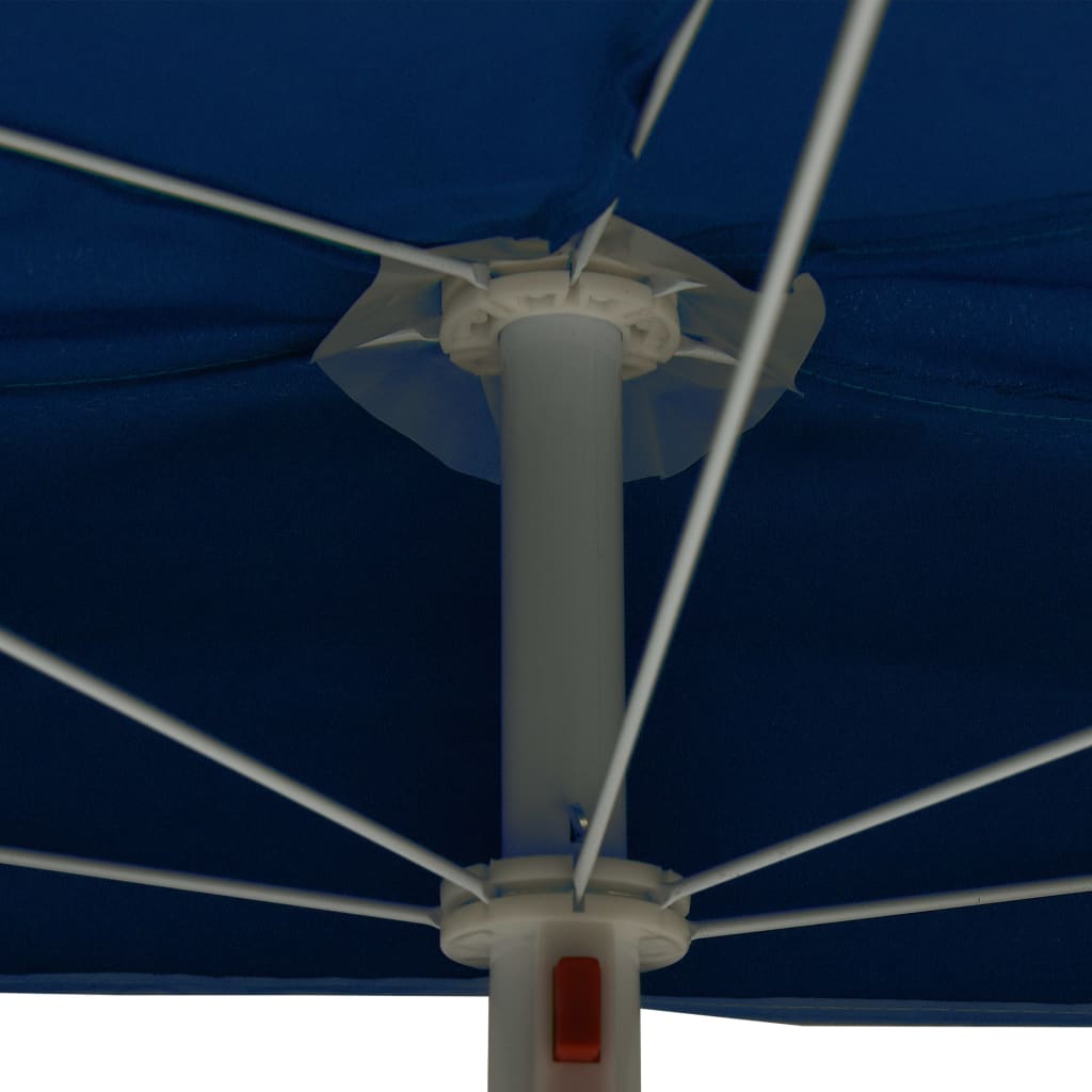 Parasol half met paal 180x90 cm azuurblauw