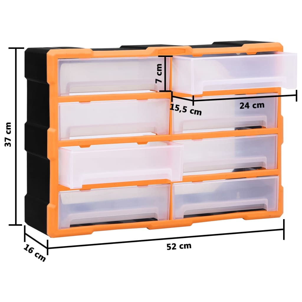 Organiser met 8 grote lades 52x16x37 cm