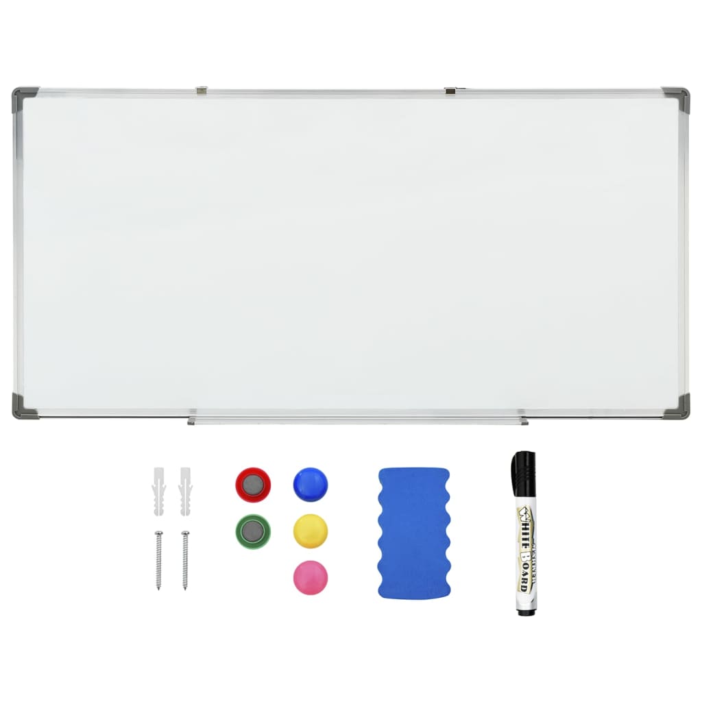 Whiteboard magnetisch 110x60 cm staal wit