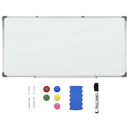 Whiteboard magnetisch 110x60 cm staal wit