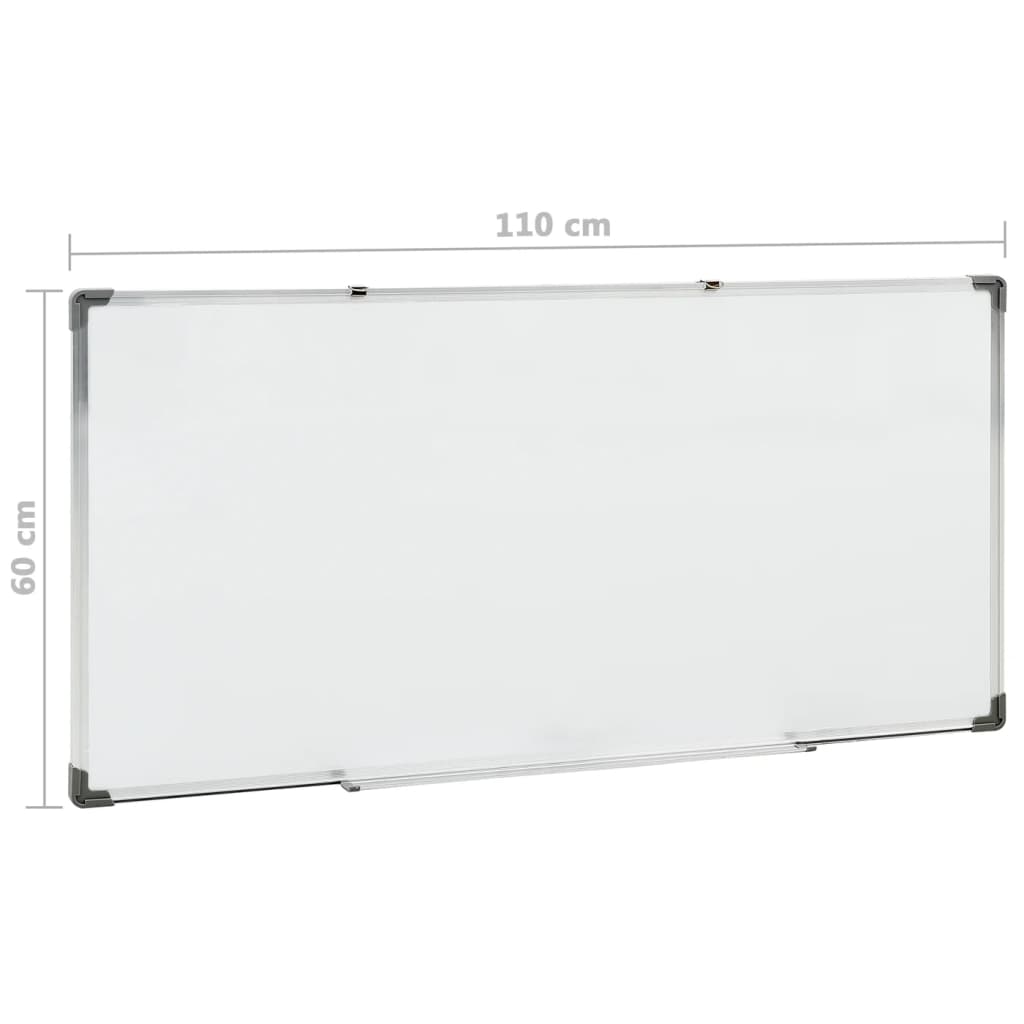 Whiteboard magnetisch 110x60 cm staal wit