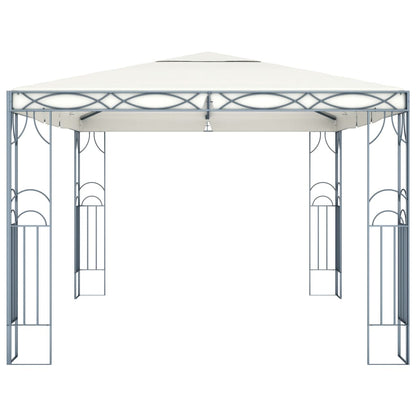 Prieel met LED-lichtslinger 400x300 cm crèmekleurig