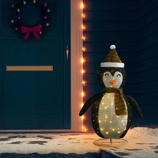 Kerstpinguïn decoratief LED 120 cm luxe stof