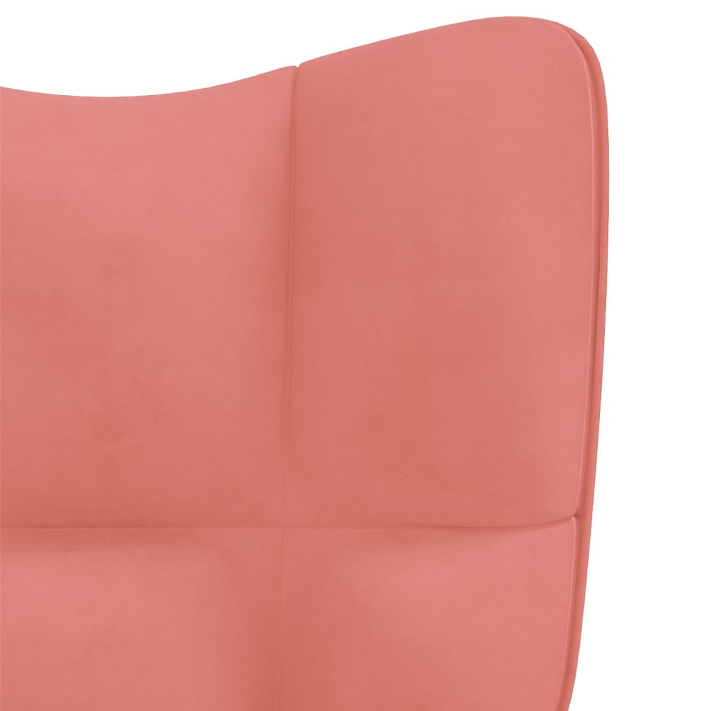 Relaxstoel fluweel roze