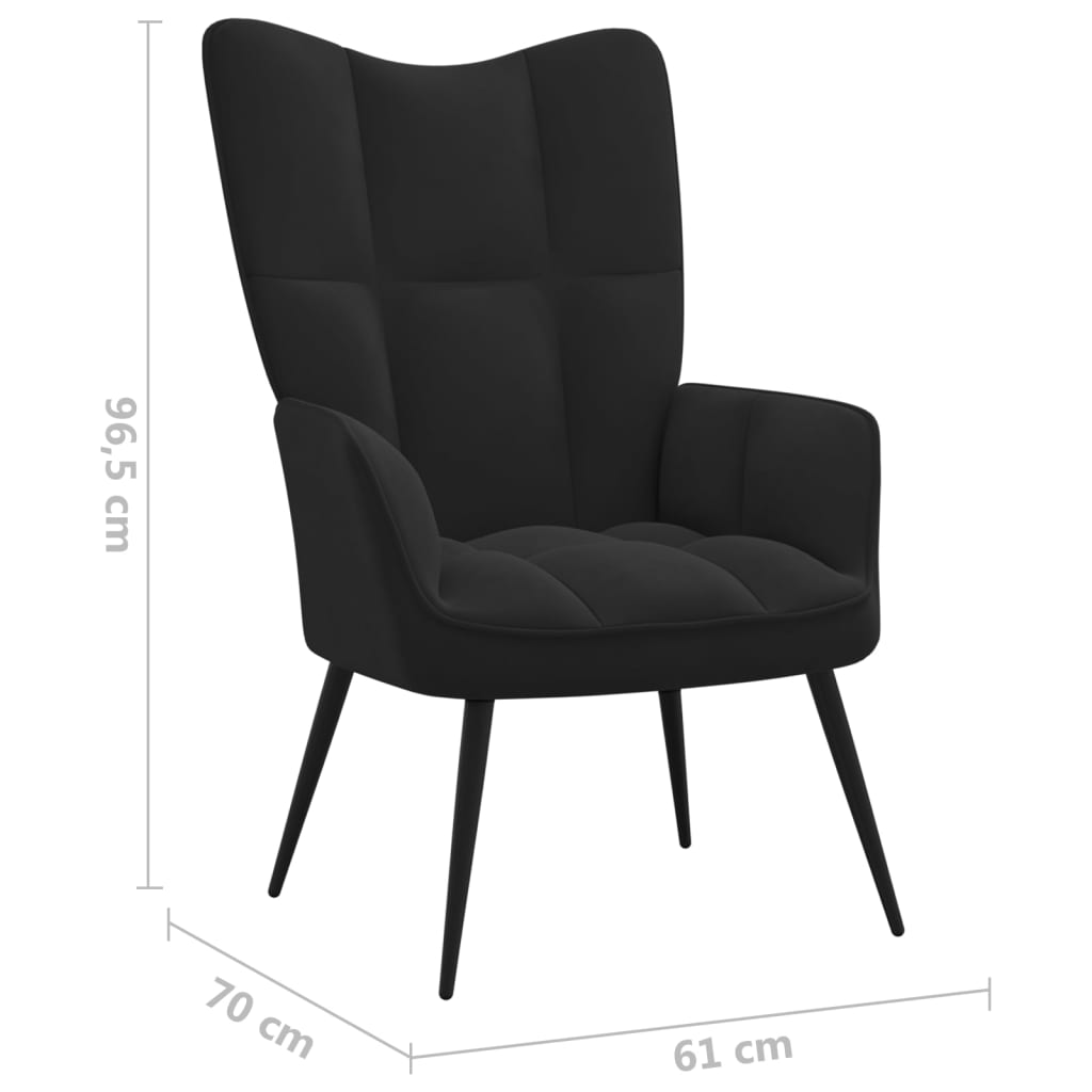 Relaxstoel fluweel zwart