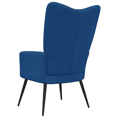 Relaxstoel fluweel blauw