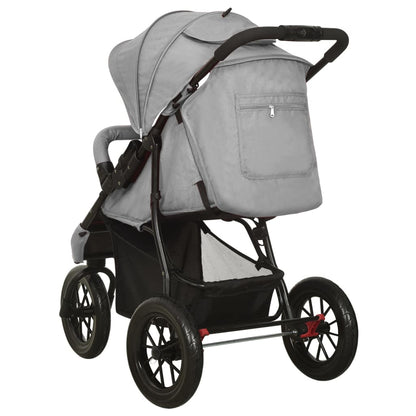 Kinderwagen staal lichtgrijs