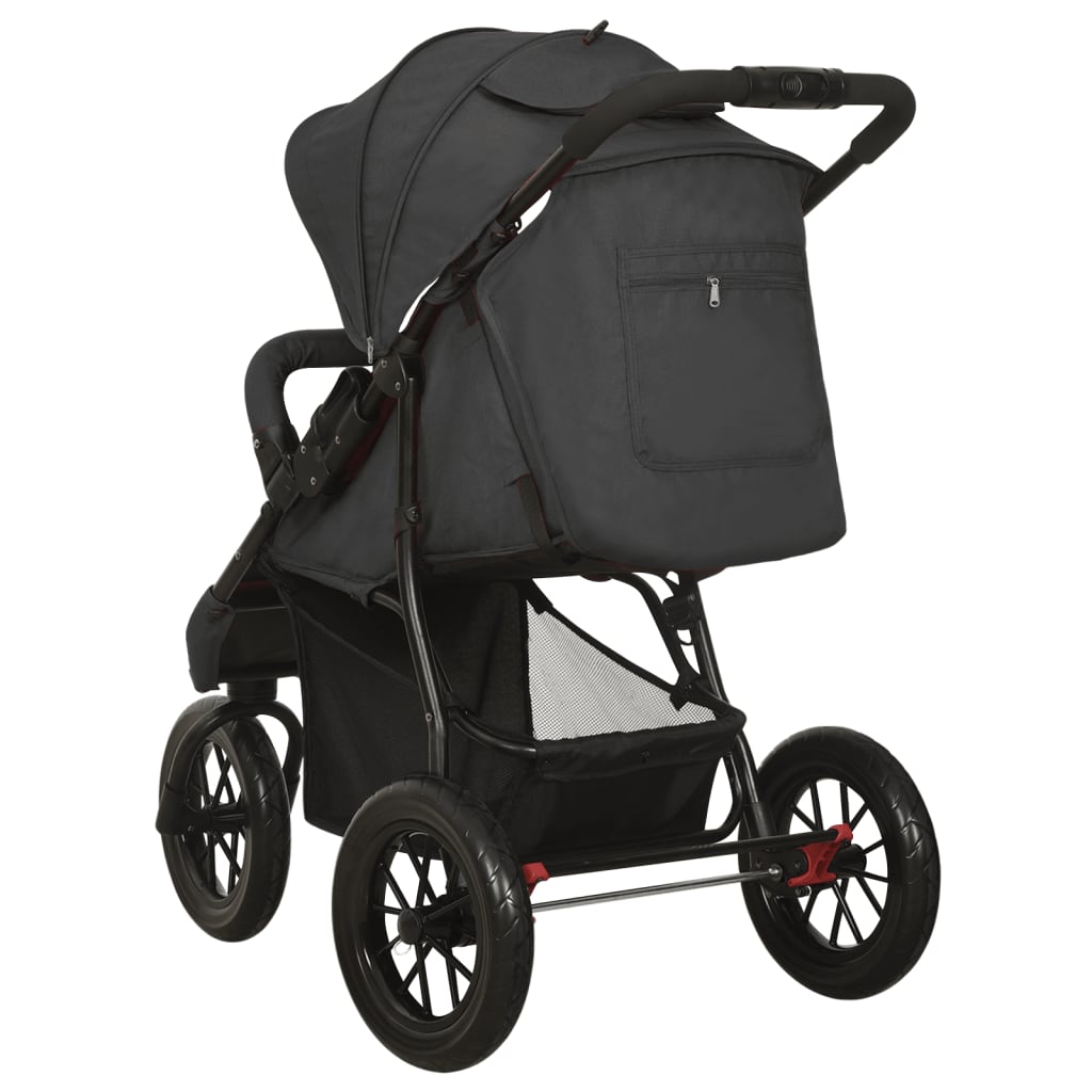 Kinderwagen staal antracietkleurig