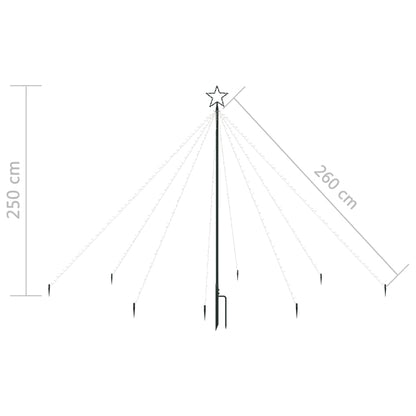 Kerstboomverlichting waterval met 400 LED's binnen buiten 2,5 m