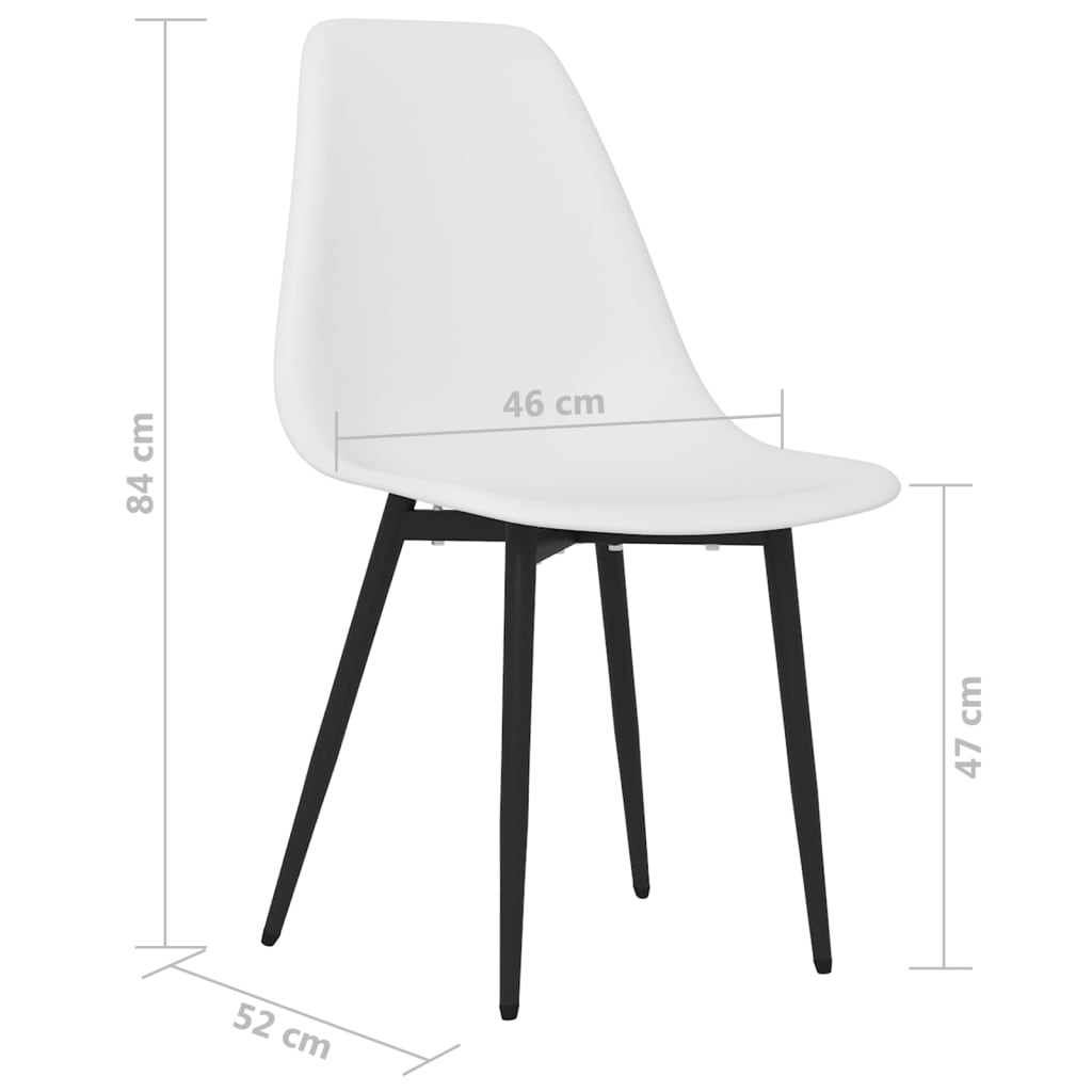 Eetkamerstoelen 4 st PP wit