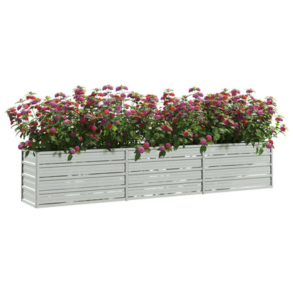 Plantenbak verhoogd 240x40x45 cm gegalvaniseerd staal zilver