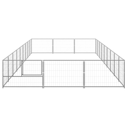 Hondenkennel 27 m² staal zilverkleurig