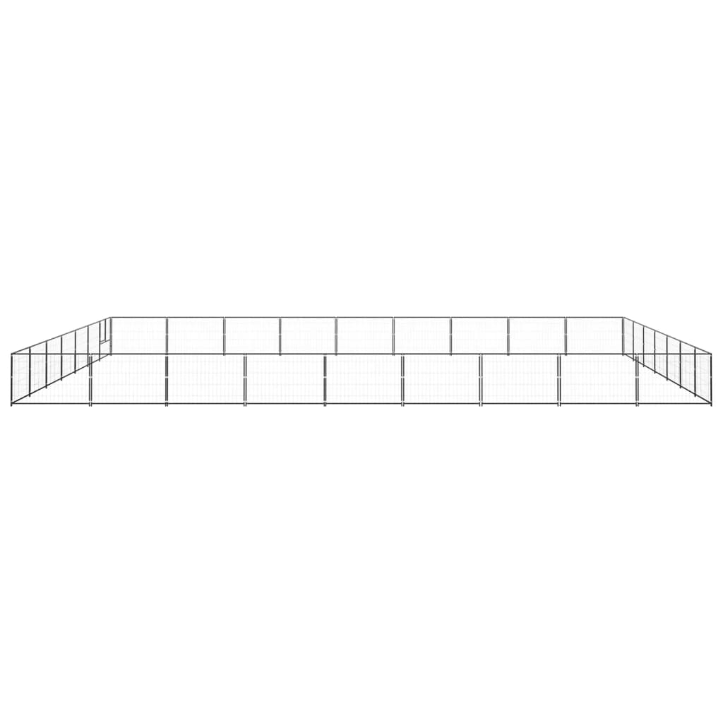 Hondenkennel 63 m² staal zwart