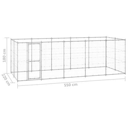 Hondenkennel 12,1 m² gegalvaniseerd staal