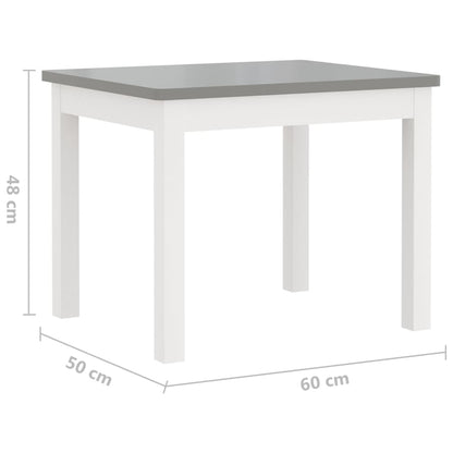 3-delige Kindertafel- en stoelenset MDF wit en grijs