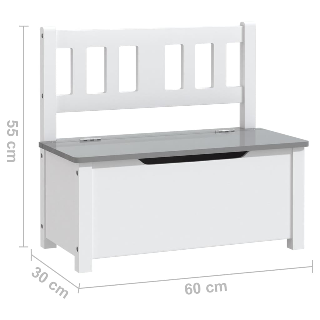 3-delige Kindertafel- en stoelenset MDF wit en grijs