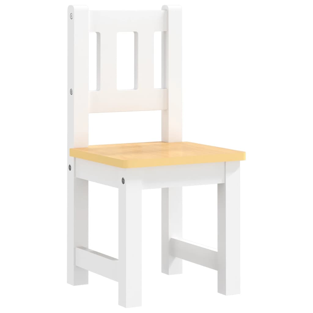 4-delige Kindertafel- en stoelenset MDF wit en beige