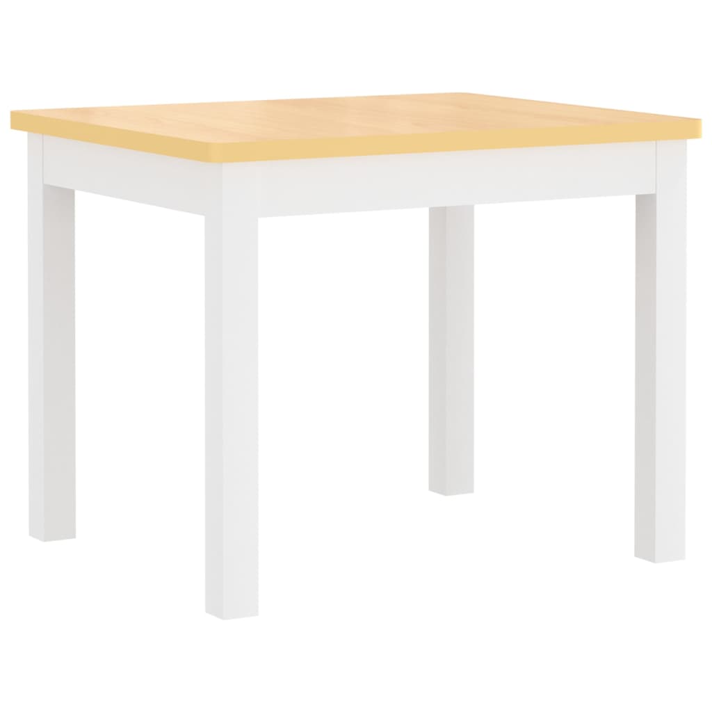 4-delige Kindertafel- en stoelenset MDF wit en beige