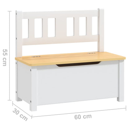 4-delige Kindertafel- en stoelenset MDF wit en beige