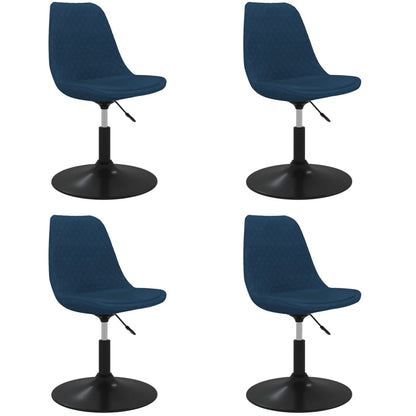 Eetkamerstoelen draaibaar 4 st fluweel blauw