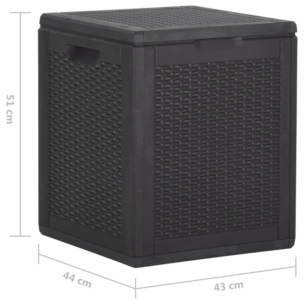 Tuinbox 90 L PP rattan zwart