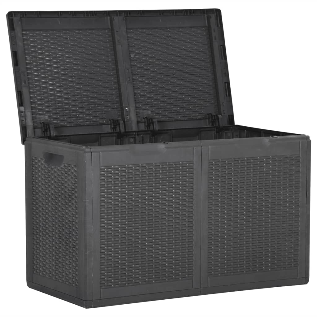 Tuinbox 180 L PP rattan zwart