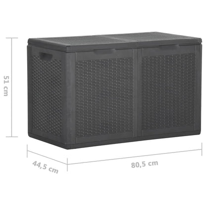 Tuinbox 180 L PP rattan zwart