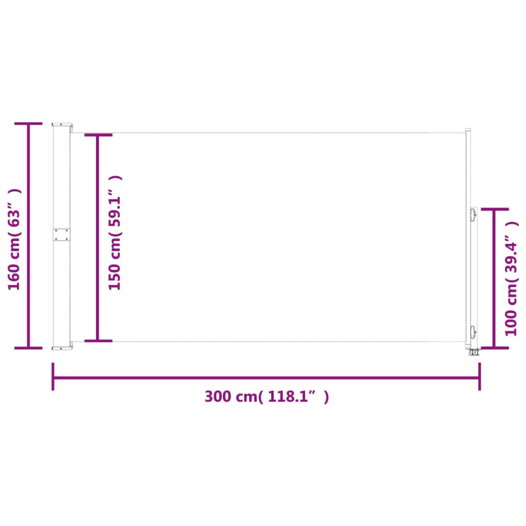 Tuinscherm uittrekbaar 160x300 cm rood