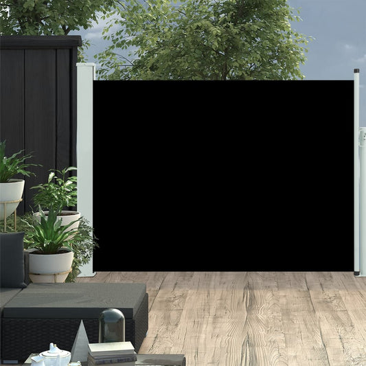 Tuinscherm uittrekbaar 117x500 cm zwart